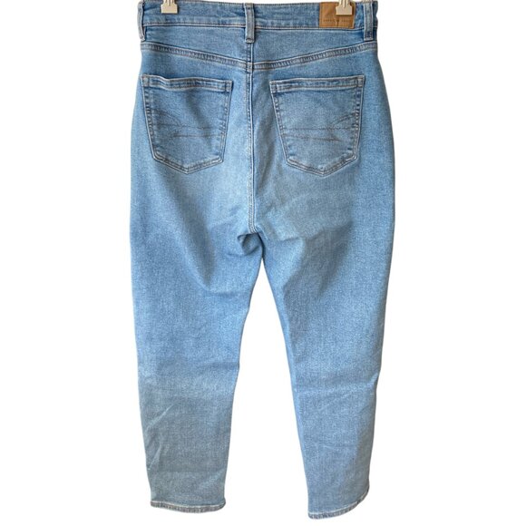 Size 2 X-Short American Eagle Blue Mom Jeans Denim Casual Petite - Picture 4 of 6